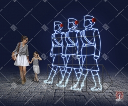 Светодиодная 2D-фигура Солдаты женщины"