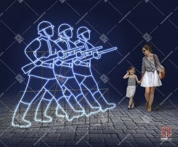 Светодиодная 2D-фигура Солдаты"