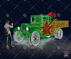 Светодиодная 3D-фигура Военная машина"
