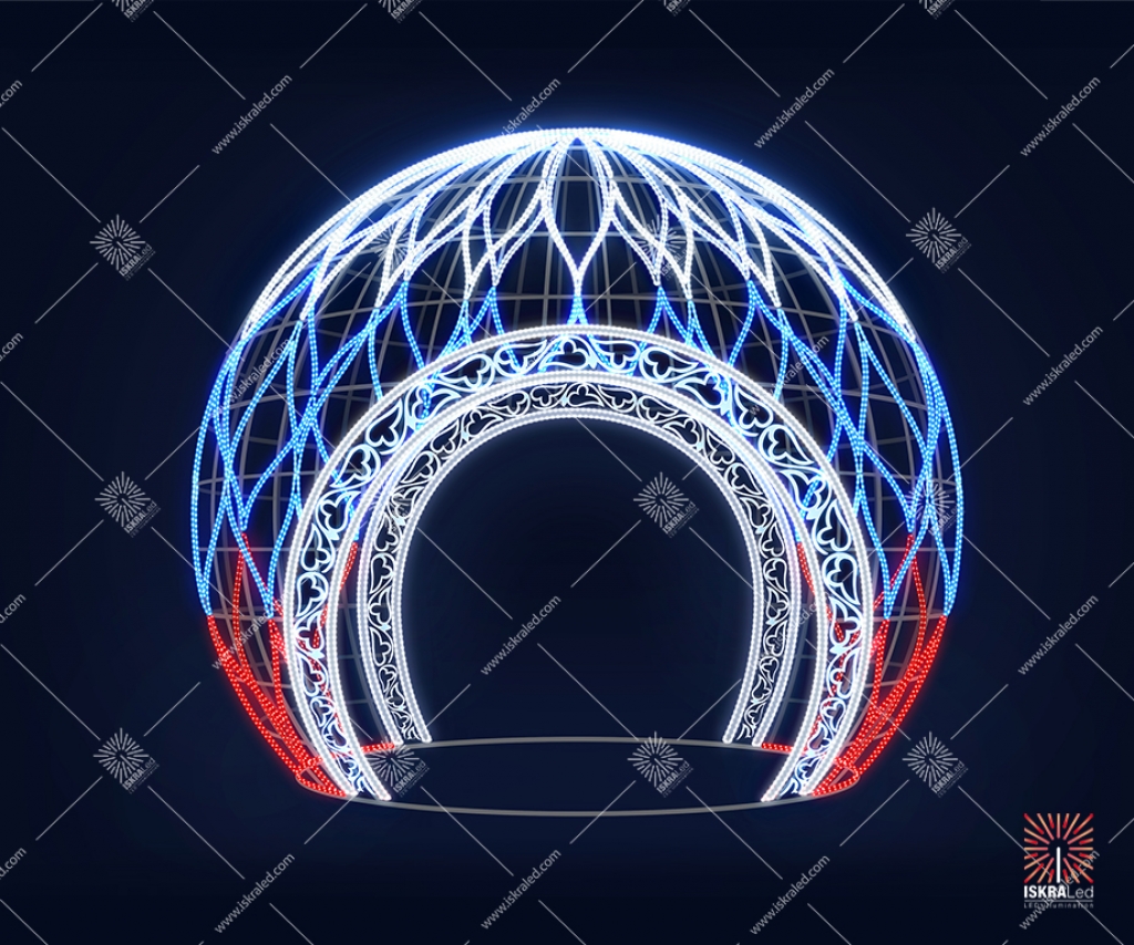 Светодиодная 3D-фигура шар Россия"