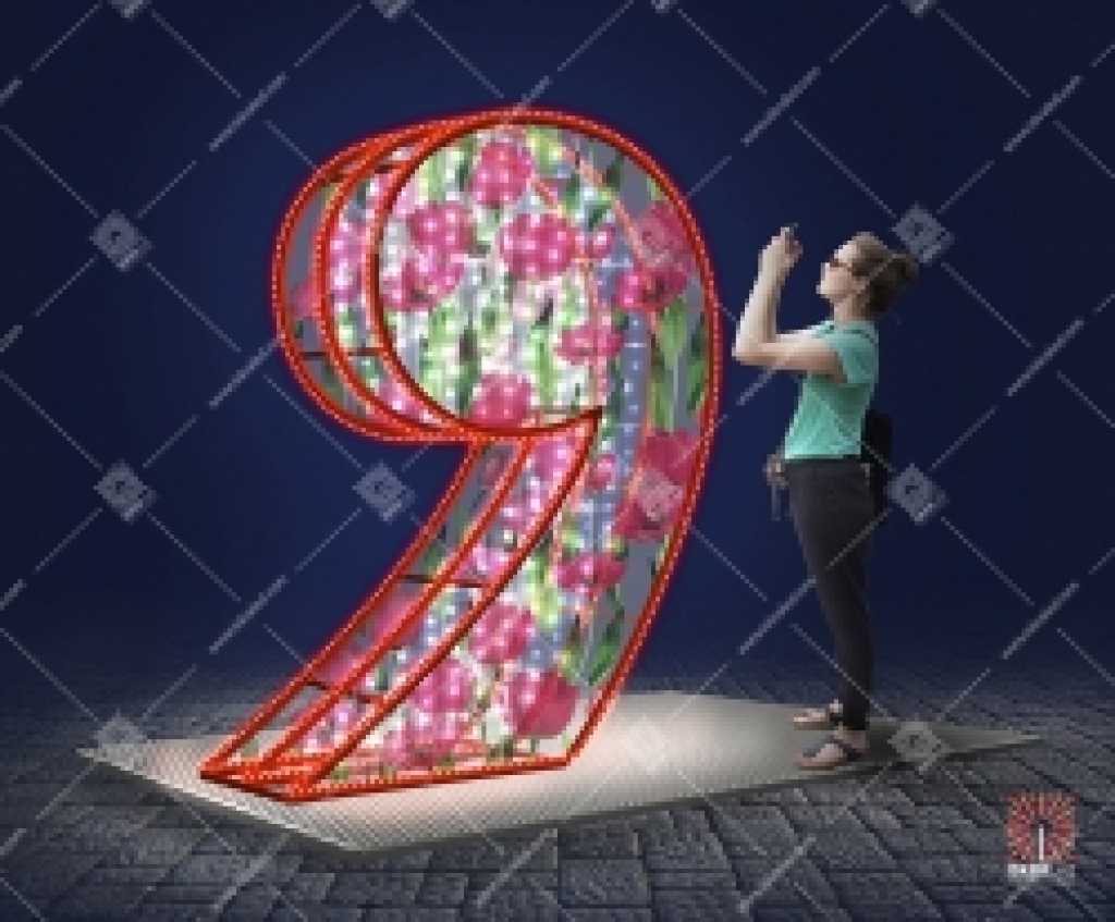 Светодиодная 3D-фигура Девять"